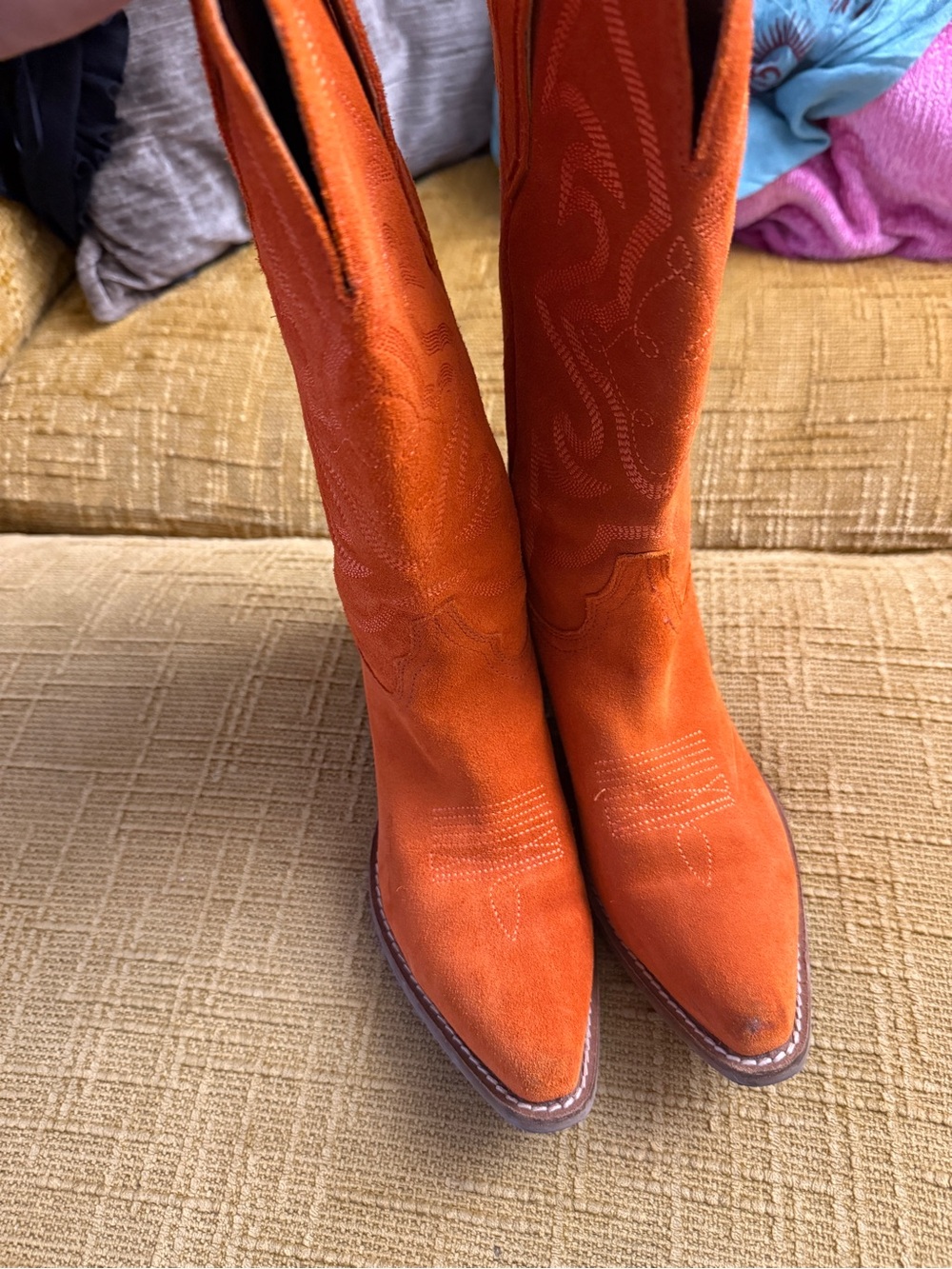 Orange Suede DingoWomen's Cowboy Boots - Stylish Western Heels - Picture 7 of 7